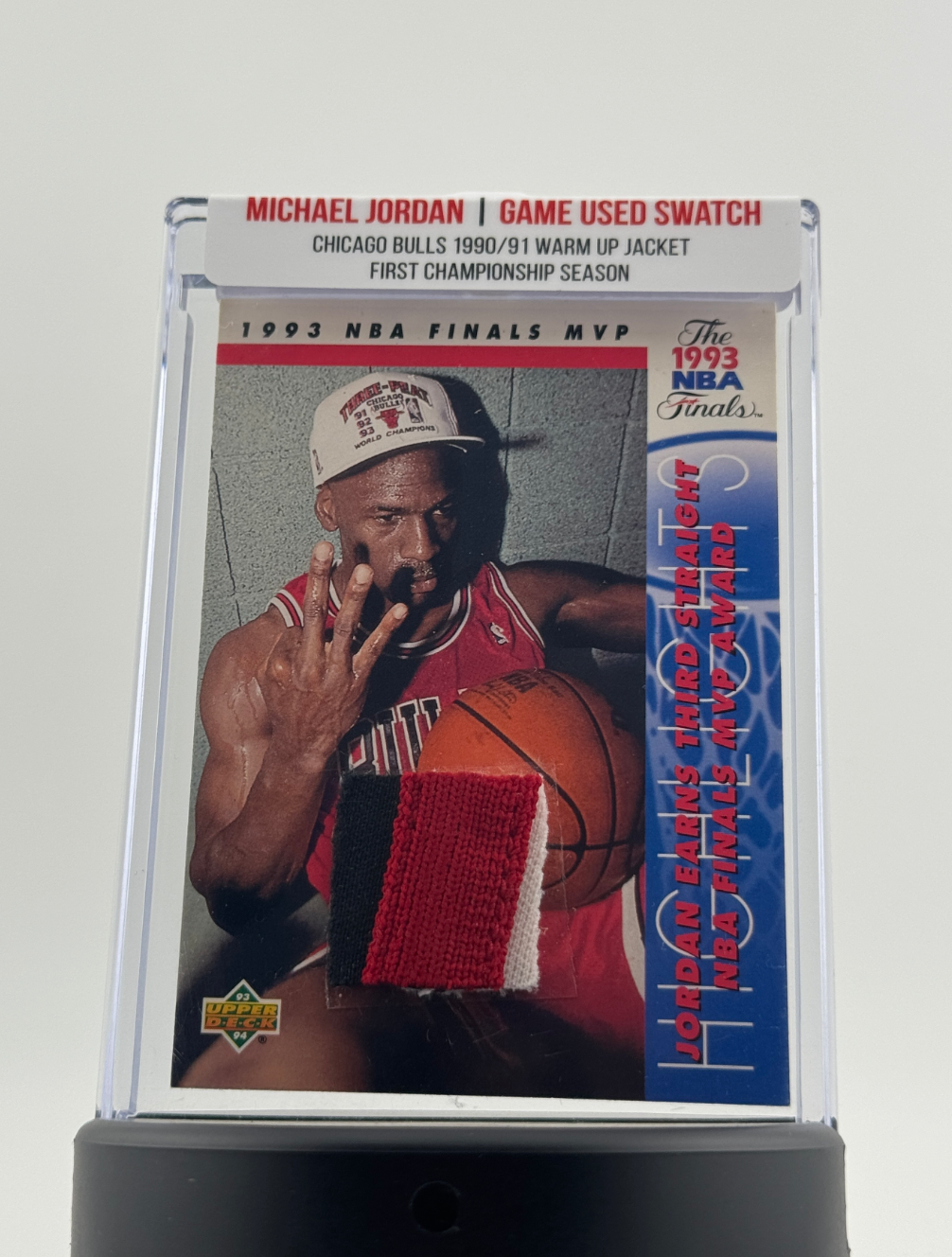 Michael Jordan 1990-91 Chicago Bulls Championship Game Worn Jacket Swatch Mystery Box