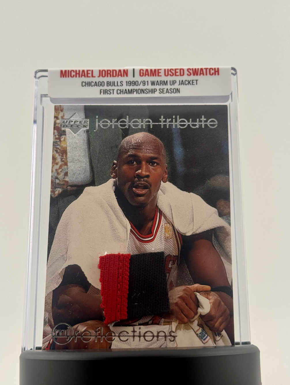 Michael Jordan 1990-91 Chicago Bulls Championship Game Worn Jacket Swatch Mystery Box