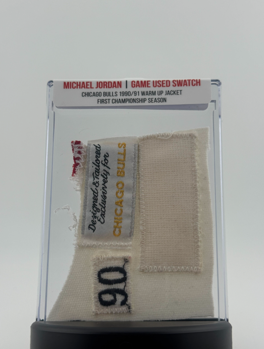 Michael Jordan 1990-91 Chicago Bulls Championship Game Worn Jacket Swatch Mystery Box